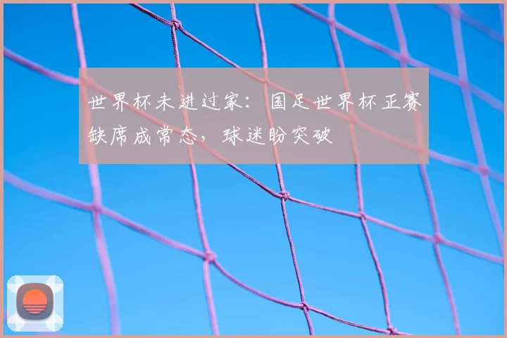 世界杯未进过家:国足世界杯正赛缺席成常态,球迷盼突破